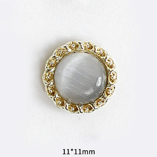 #57 Gold White LX2 #055-064 2PCS Pearl Frame Circle Nail Charm by Nail Charm sold by DTK Nail Supply