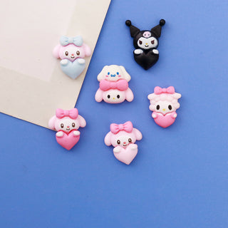 #395-400 2PCS My Melody Heart Nail Charm