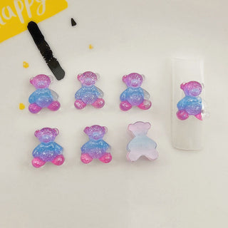 #097-101 2PCS Multicolor Jelly Bear Nail Charm
