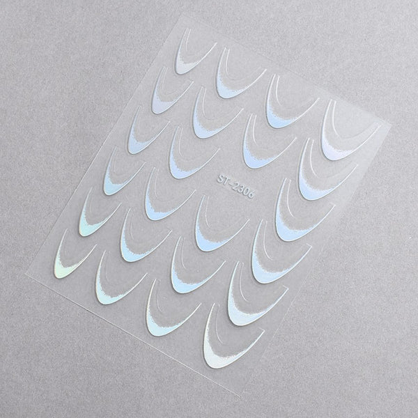 5D Nail Stickers ST-2306-2 - Holographic Silver