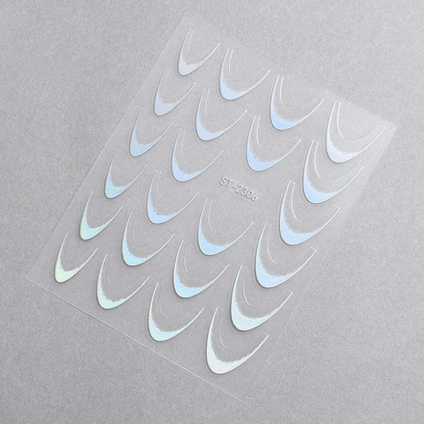 5D Nail Stickers ST-2306-2 - Holographic Silver
