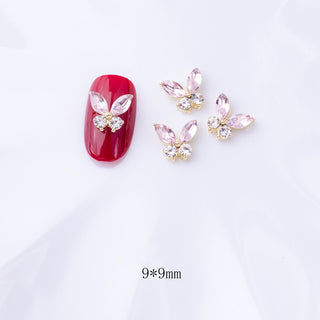 #291 Pink LX2 #289-295 2PCS Clear Two Stone Butterfly Nail Charm by Nail Charm sold by DTK Nail Supply