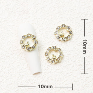 #175 Gold LX2 #175-176 2PCS Circle Frame Rabbit Nail Charm by Nail Charm sold by DTK Nail Supply