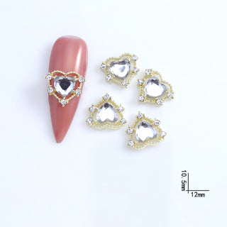  LX2 #257-272 2PCS Gold Halo Heart Nail Charm by Nail Charm sold by DTK Nail Supply