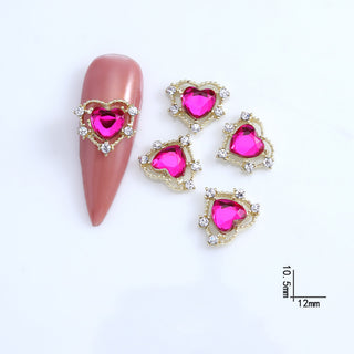  LX2 #257-272 2PCS Gold Halo Heart Nail Charm by Nail Charm sold by DTK Nail Supply