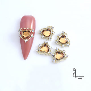  LX2 #257-272 2PCS Gold Halo Heart Nail Charm by Nail Charm sold by DTK Nail Supply