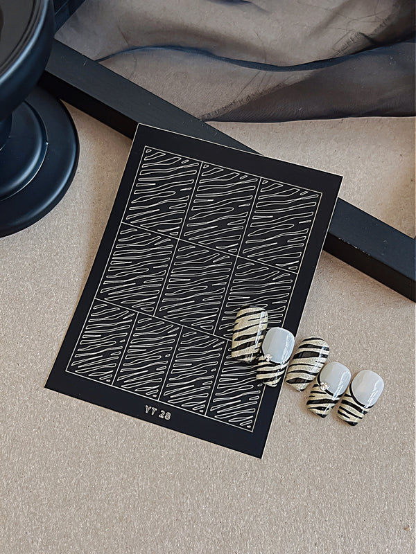 Spray Painted Nail Art Stickers H364 - Zebra
