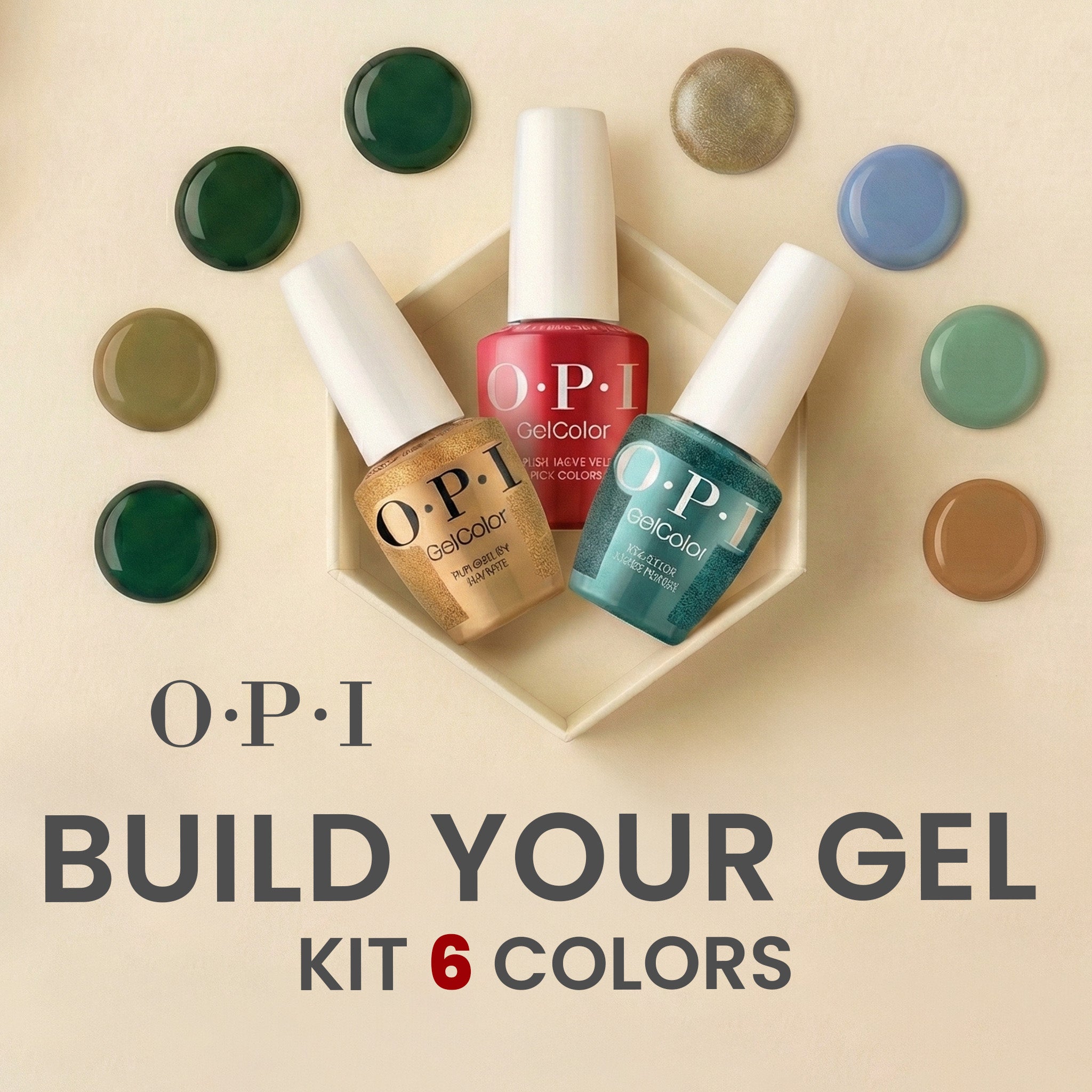 OPI Set Gel Polish - Build Your Own 6 Gel Kit, FREE 1 Cuticle Revitalizer Oil