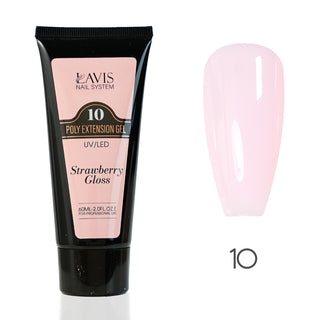 LAVIS 10 Strawberry Gloss - New Poly Extension Gel 15 UV/LED 60ml