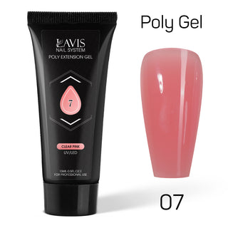 LAVIS Poly Extension Gel 15ml - 07 - Clear Pink