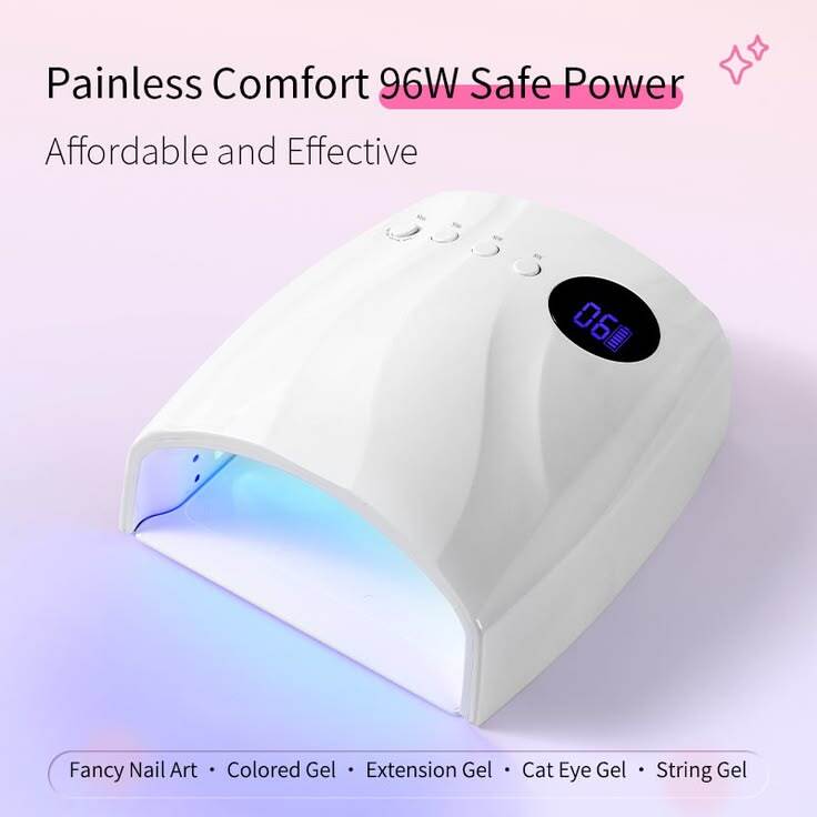 Professional Rechargeable Cordless 96W UV/LED Nail Lamp - White