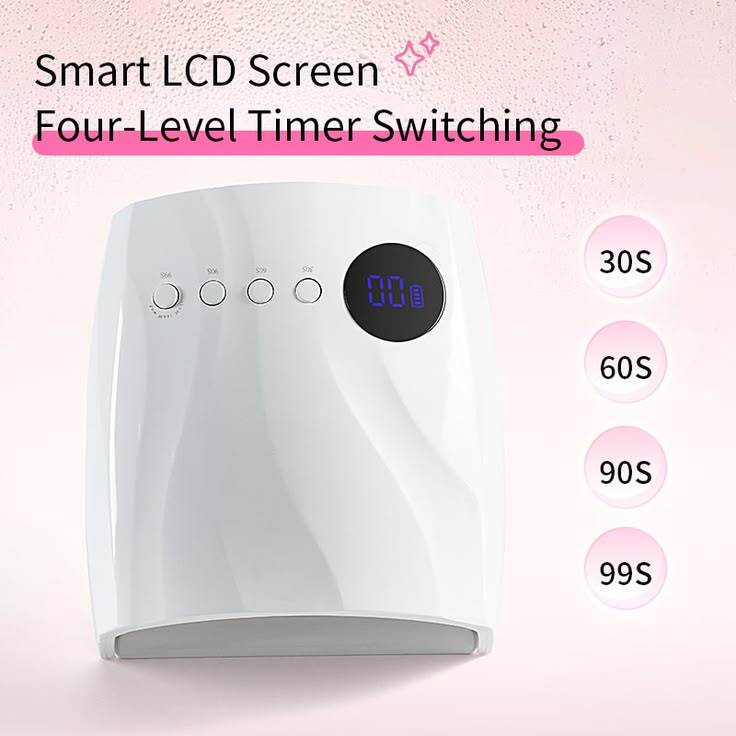Professional Rechargeable Cordless 96W UV/LED Nail Lamp - White