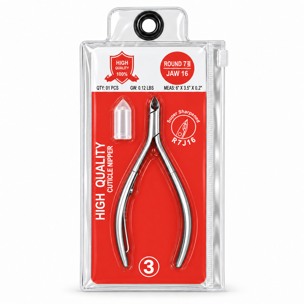 Nail Cuticle Nipper R7J16 - Round 7mm - Jaw 16