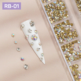 12 Grids Pointed Back Rhinestones RB-01 Paradise