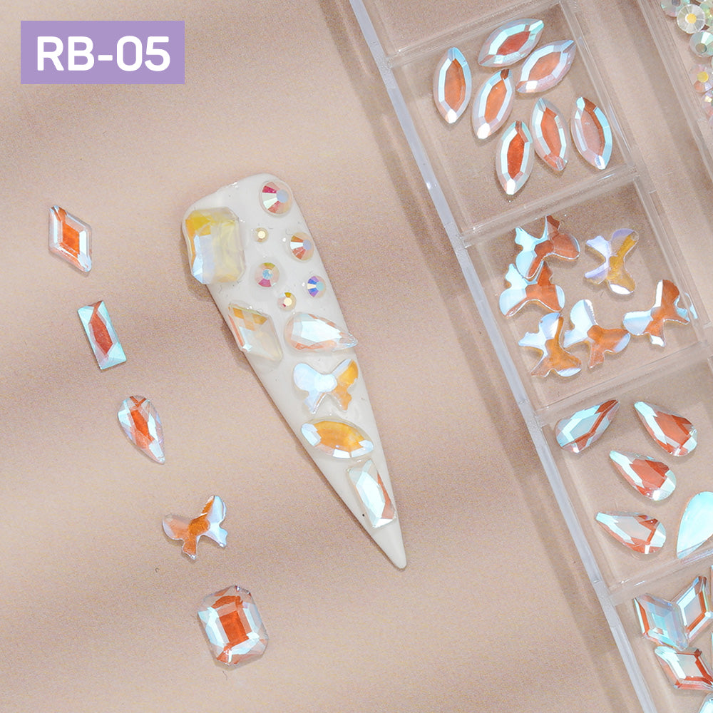 12 Grids Flatback Rhinestones RB-05 Aurora AB