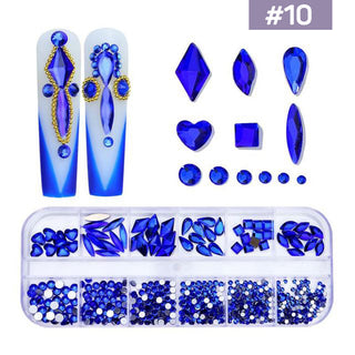  12 Grids Flatback Rhinestones RB-10 Sapphire by Rhinestones sold by DTK Nail Supply