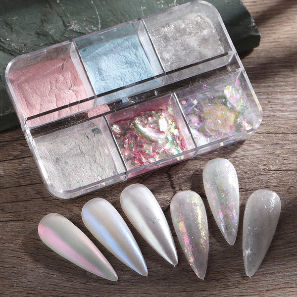 6 Grids of Mixed Nail Art - Chrome & Foil - 1909-51 - #3 Aurora by OTHER sold by DTK Nail Supply