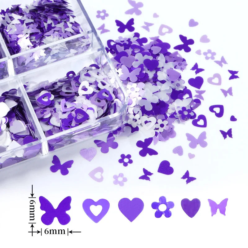  6 Grids of Sequins - 1909-47 - #4 Valentine Purple by OTHER sold by DTK Nail Supply