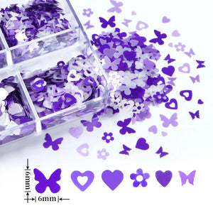 6 Grids of Sequins - 1909-47 - #4 Valentine Purple by OTHER sold by DTK Nail Supply