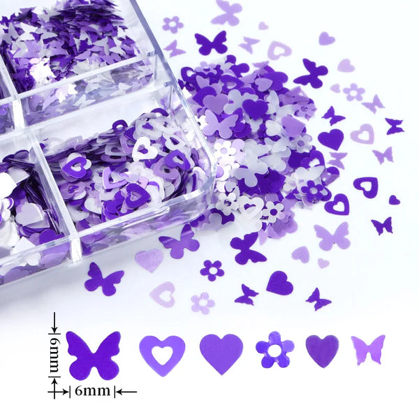  6 Grids of Sequins - 1909-47 - #4 Valentine Purple by OTHER sold by DTK Nail Supply