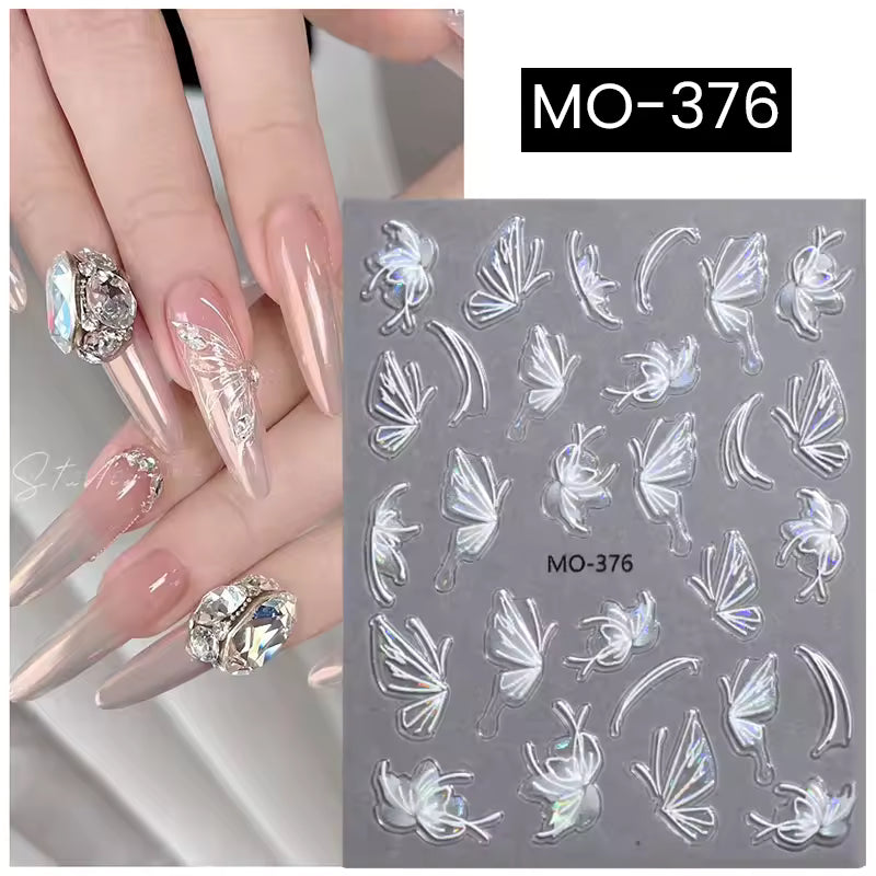 DTK Nail Supply - Authentic Joyful Nail 3D Nail Art Stickers MO375 - MO378 for wholesale salon use