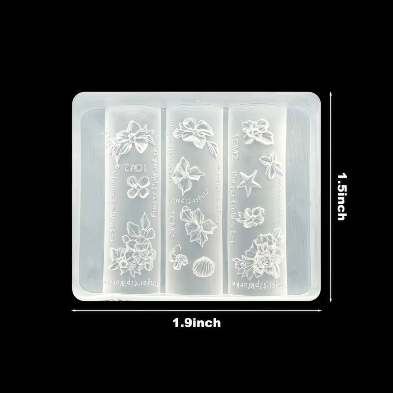 DTK Nail Supply - Authentic OTHER 3D Nail Charm Mold 24 - Flower & Sea Star for wholesale salon use