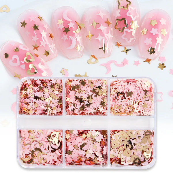  6 Grids of Sequins - #8 Think Pink by OTHER sold by DTK Nail Supply