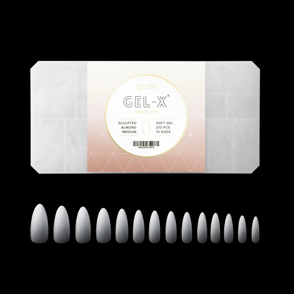  Apres Gel-X Ombre Tips  - Sculpted Almond Medium by Apres sold by DTK Nail Supply