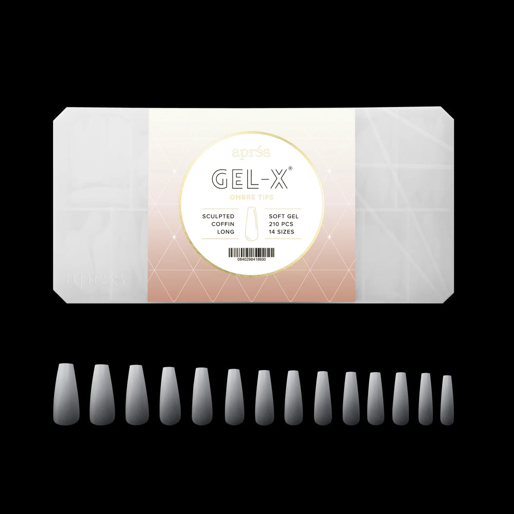  Apres Gel-X Ombre Tips  - Sculpted Coffin Long by Apres sold by DTK Nail Supply