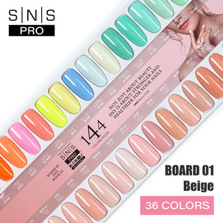 SNS Pro Gel Nail Polish Duo Set 36 Colors - Board 1 Beige (001 - 036)