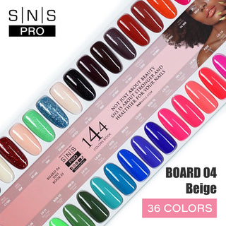 SNS Pro Gel Nail Polish Duo Set 36 Colors - Board 4 Beige (109 - 144)