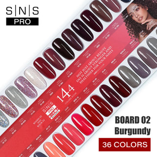 SNS Pro Gel Nail Polish Duo Set 36 Colors - Board 2 Burgundy (037 - 072)