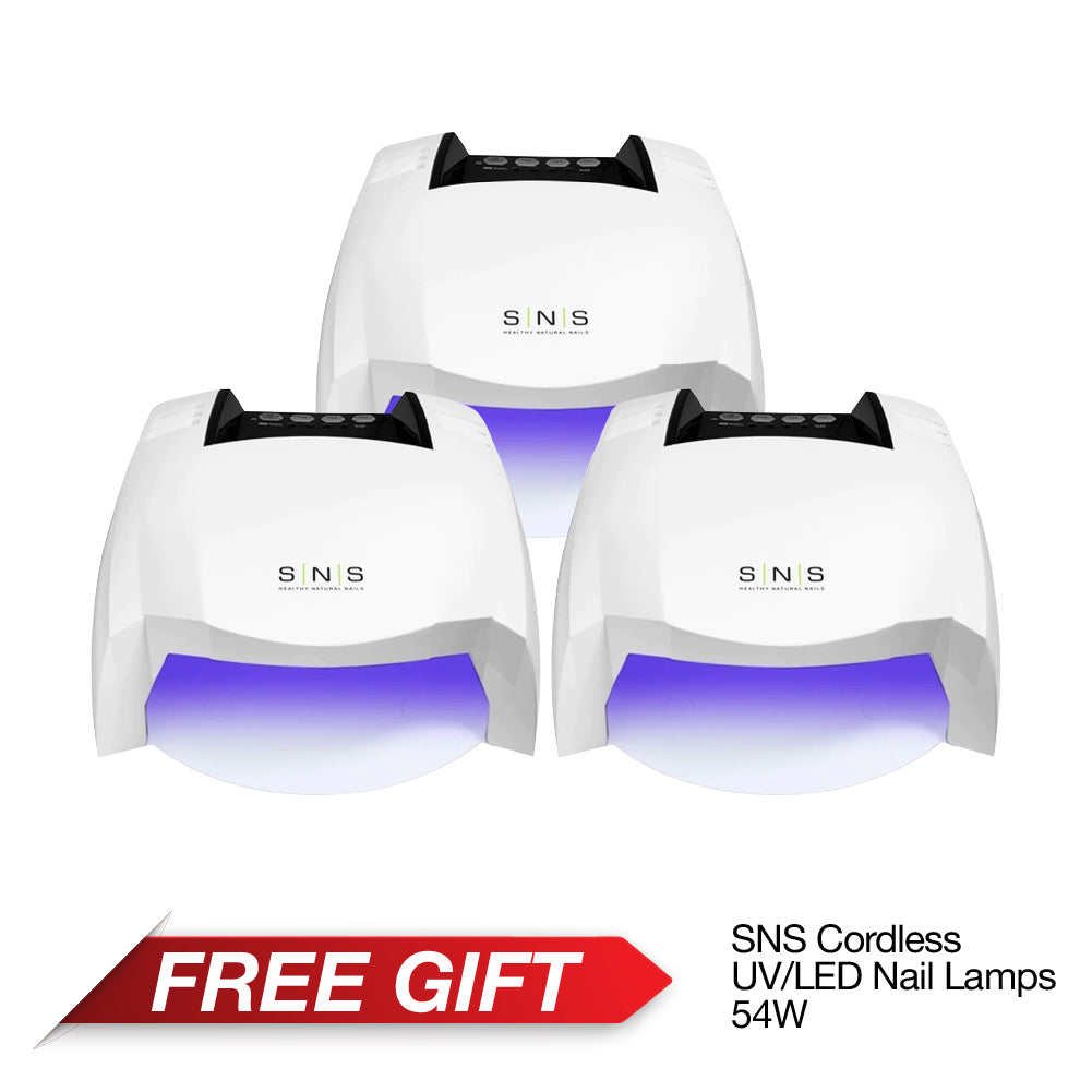 SNS Pro 4 in 1 Tiffany Blue - Set 144 Colors - Dip, Gel & Lacquer Matching - FREE 3 SNS Cordless UV/LED Nail Lamps 54W - DTK Nail Supply