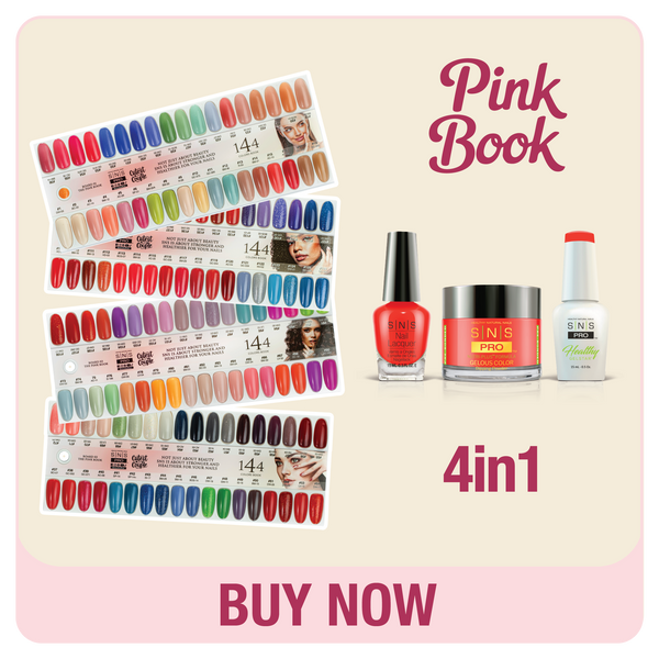 SNS Pro 4 in 1 - Set 144 Colors Pink Collection - Dip, Gel & Lacquer Matching