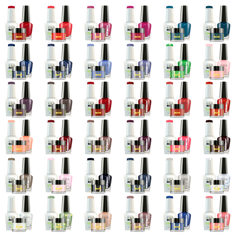 SNS Pro 4 in 1 - Board 2 Pink Collection (037 - 072) - Dip, Gel & Lacquer Matching