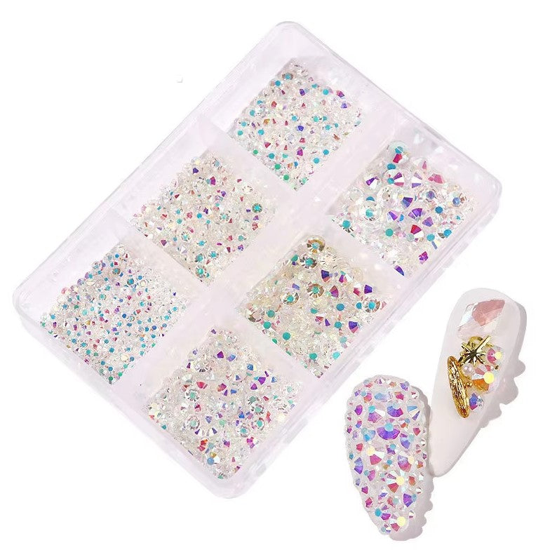 Mixed Size Flatback Diamond Glass Rhinestones SZ11