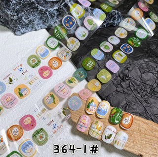 3D Bow Floral Nail Transfer Decals 1