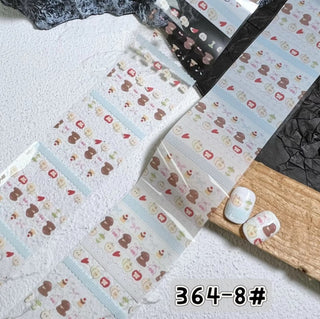 3D Bow Floral Nail Transfer Decals 1
