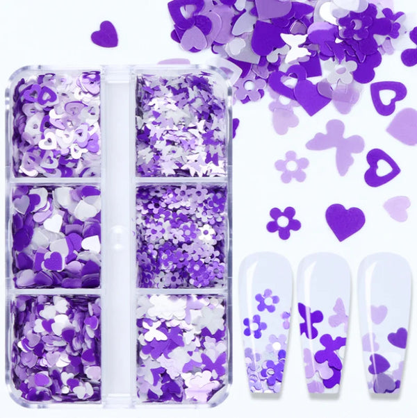  6 Grids of Sequins - 1909-47 - #4 Valentine Purple by OTHER sold by DTK Nail Supply