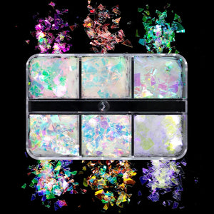  6 Grids of Iridescent Flakes- # 3 - Fairytale by OTHER sold by DTK Nail Supply
