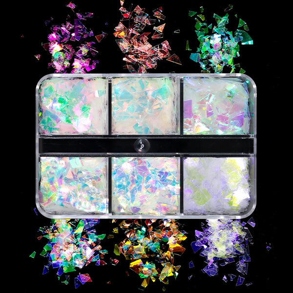  6 Grids of Iridescent Flakes- # 3 - Fairytale by OTHER sold by DTK Nail Supply