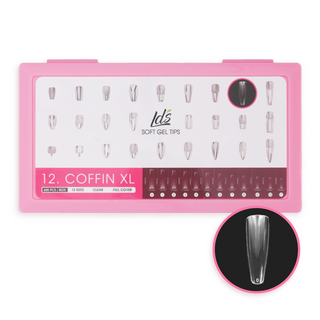LDS - 12 Coffin XL Clear Nail Tips (Full Cover) (Box of 600PCS)