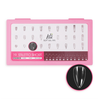 LDS - 19 Stiletto Short Clear Nail Tips (Full Cover) (Box of 600PCS)