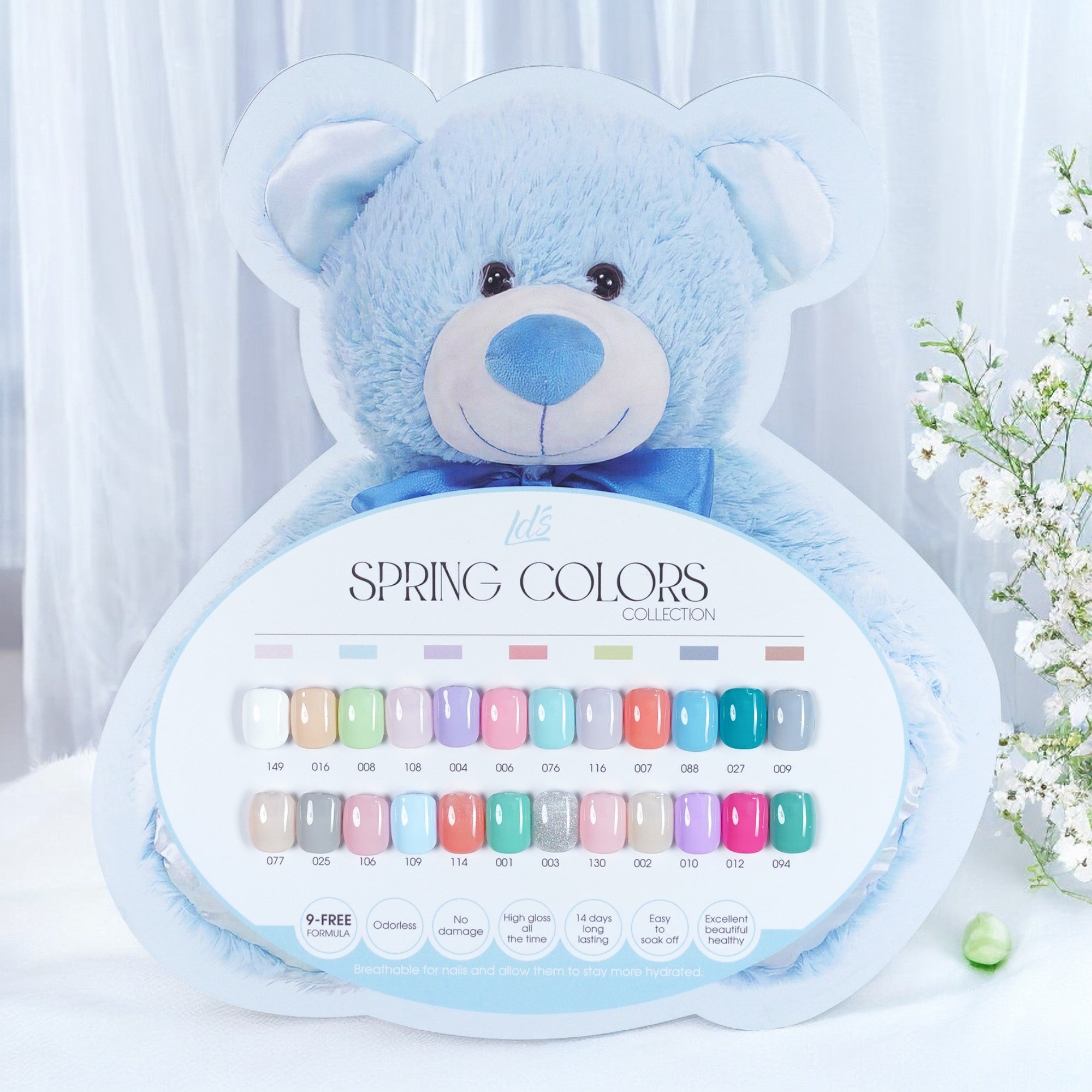 LDS Spring Colors Collection Gel Nail Polish - Set 24 Color - 0.5oz (no sample display)