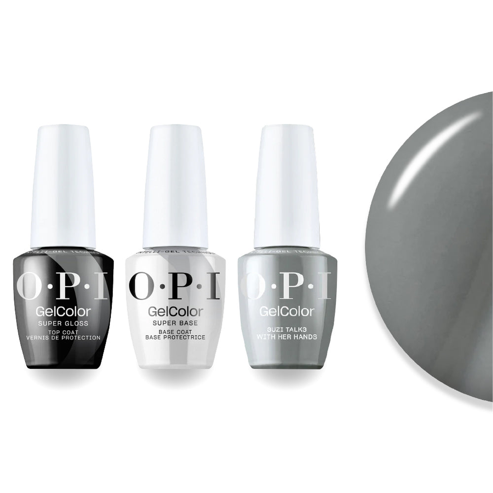 OPI + Super Glossy Top Super Base - Suzi Talks With Her Hands