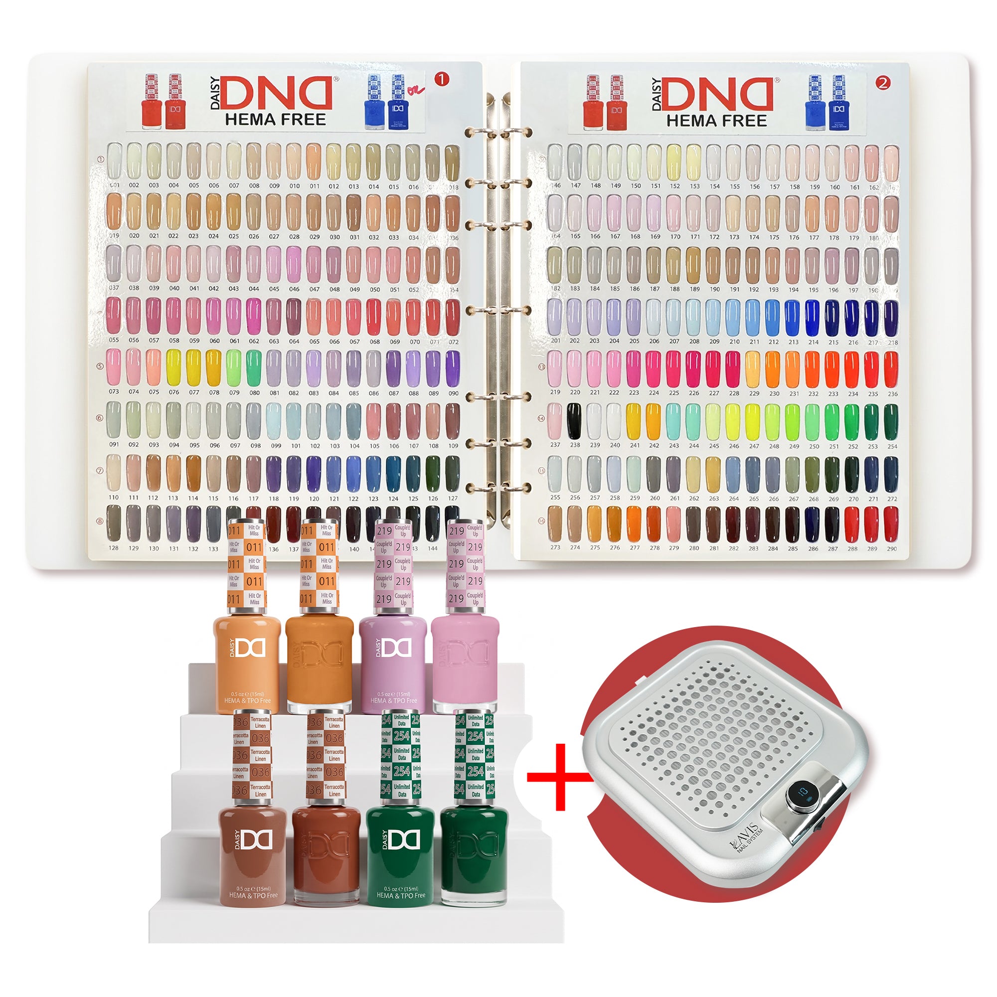 DND HEMA & TPO Free Master Full Line — 288 Clean Duos, FREE 1 LAVIS Nail Dust Collector Silver