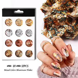 Ultra Thin Foil Paper - 12Pcs Mixed Foil by OTHER sold by DTK Nail Supply