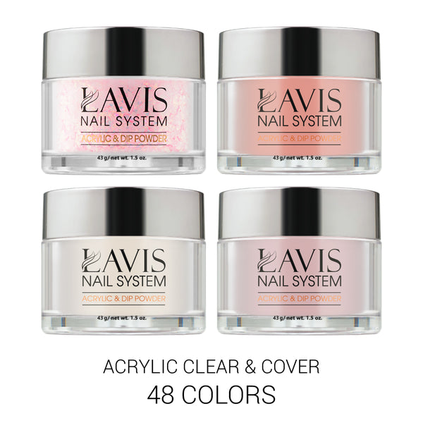  LAVIS ACRYLIC COVER 48 Colors 1.5oz by LAVIS NAILS sold by DTK Nail Supply