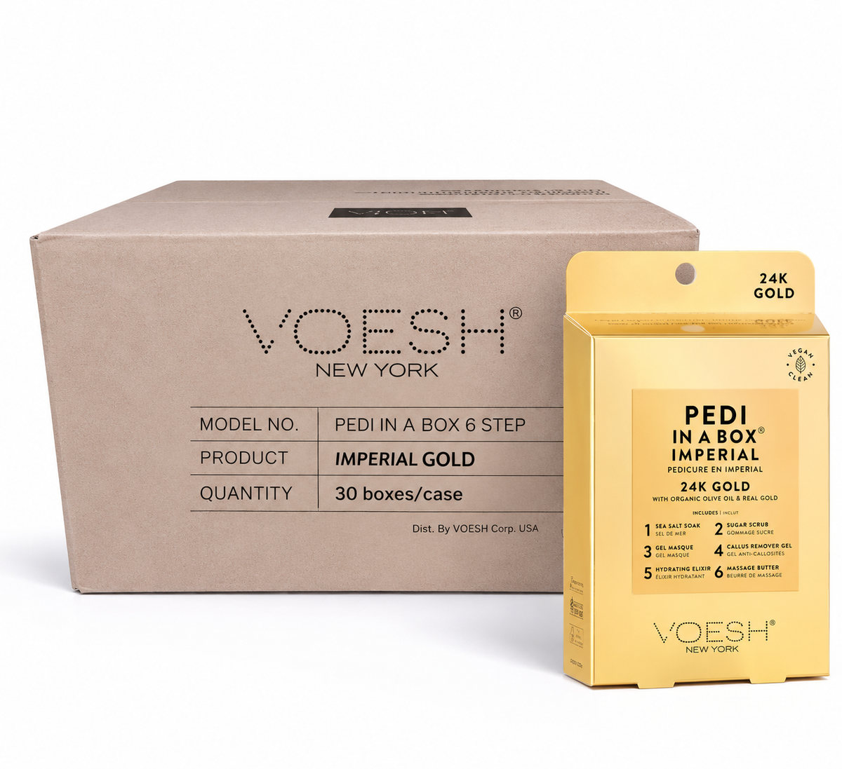 Voesh Pedi In A Box 6 Step - Imperial Gold