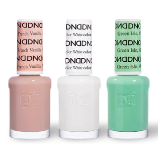  DND 3 Nail Lacquer - Set 6 NUDE, WHITE & GREEN by DND - Daisy Nail Designs sold by DTK Nail Supply